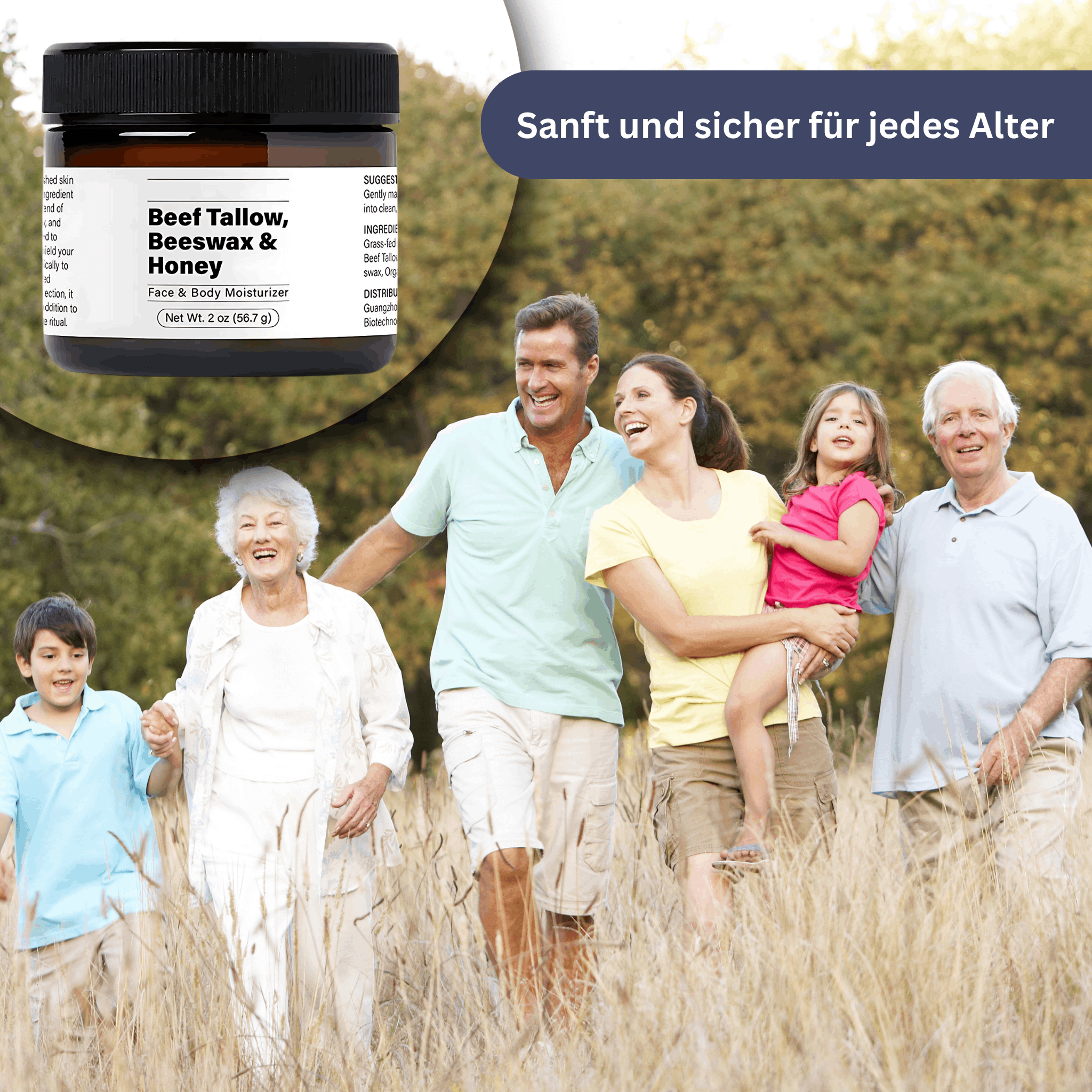 Beef Tallow Moisturizer with Beeswax & Honey – 2-in-1