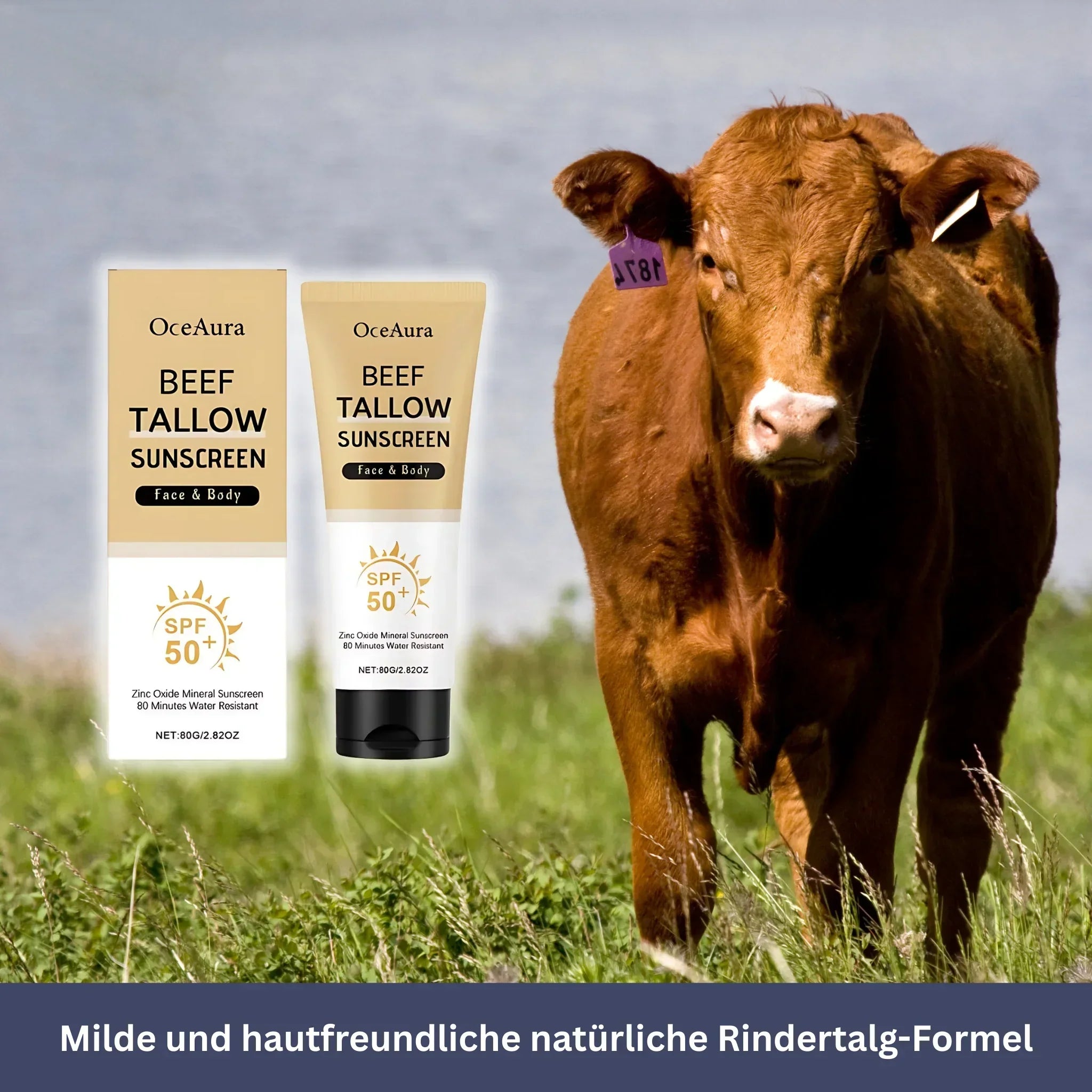 Natürliche Beef Tallow-Sonnencreme – Feuchtigkeit & Schutz