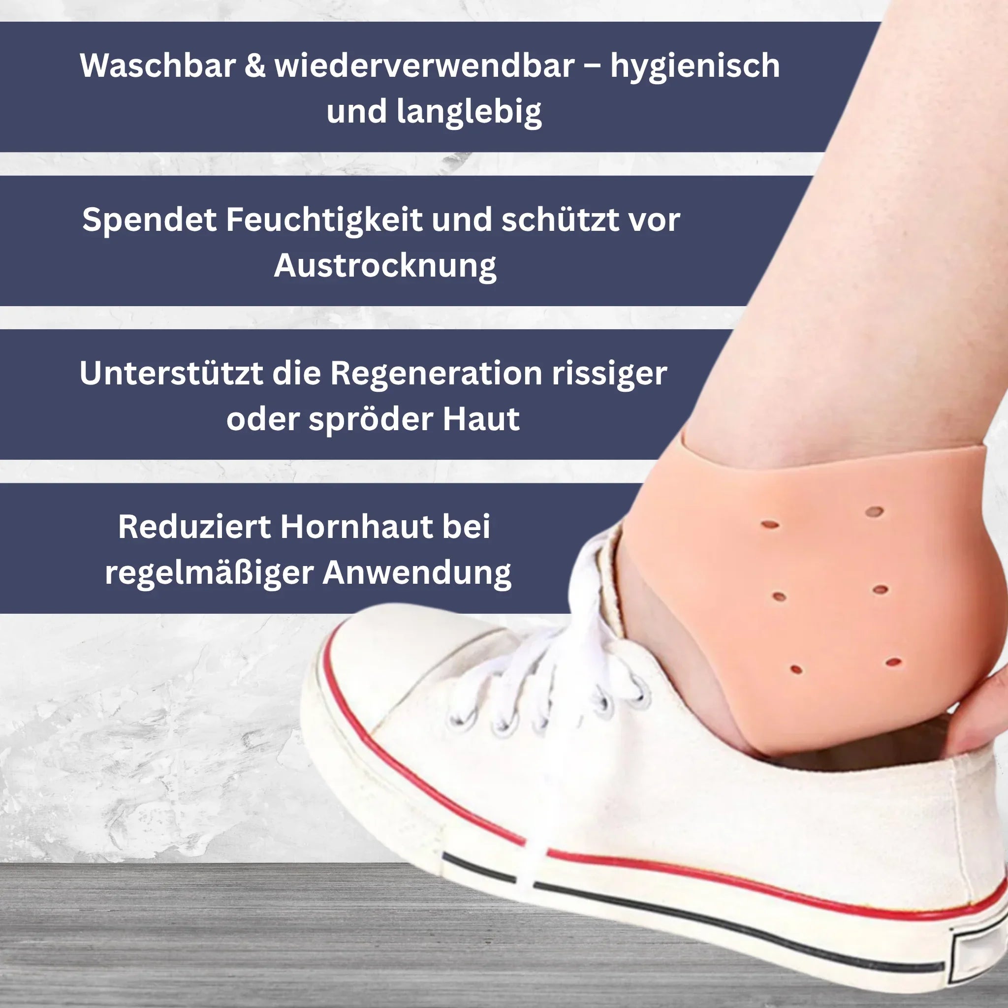 SilkProtect Wiederverwendbare Silikon-Fersensocken