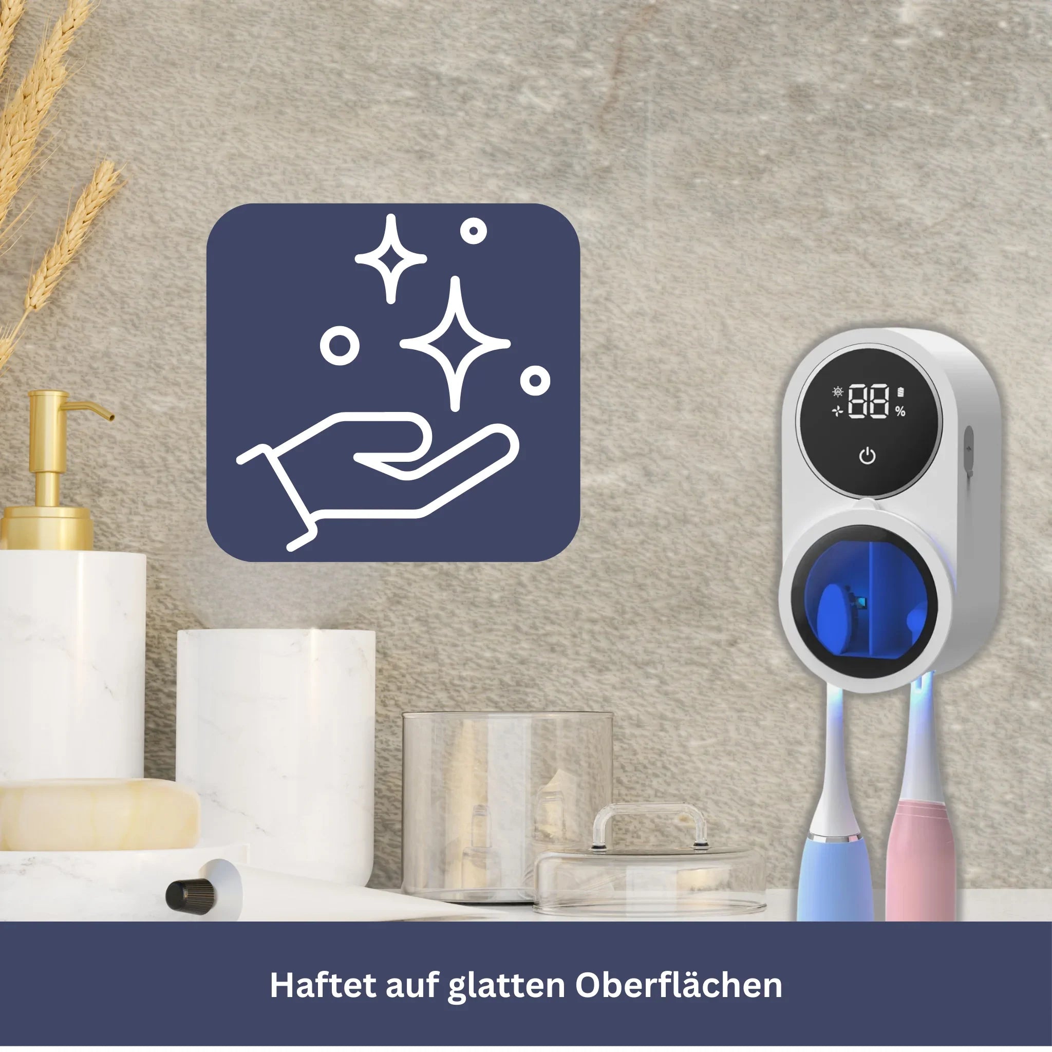 Intelligenter Zahnbürstenhalter mit Reinigungsfunktion