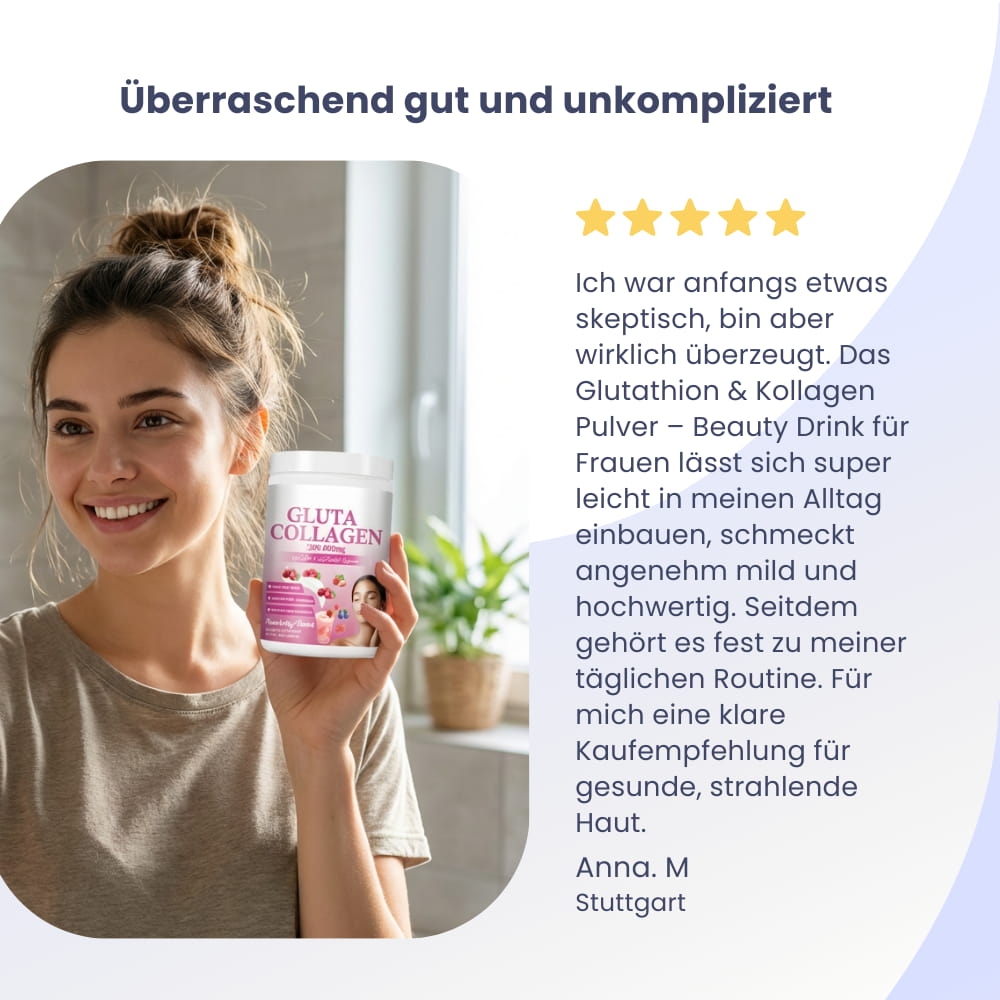 Glutathion & Kollagen Pulver – Beauty Drink für Frauen