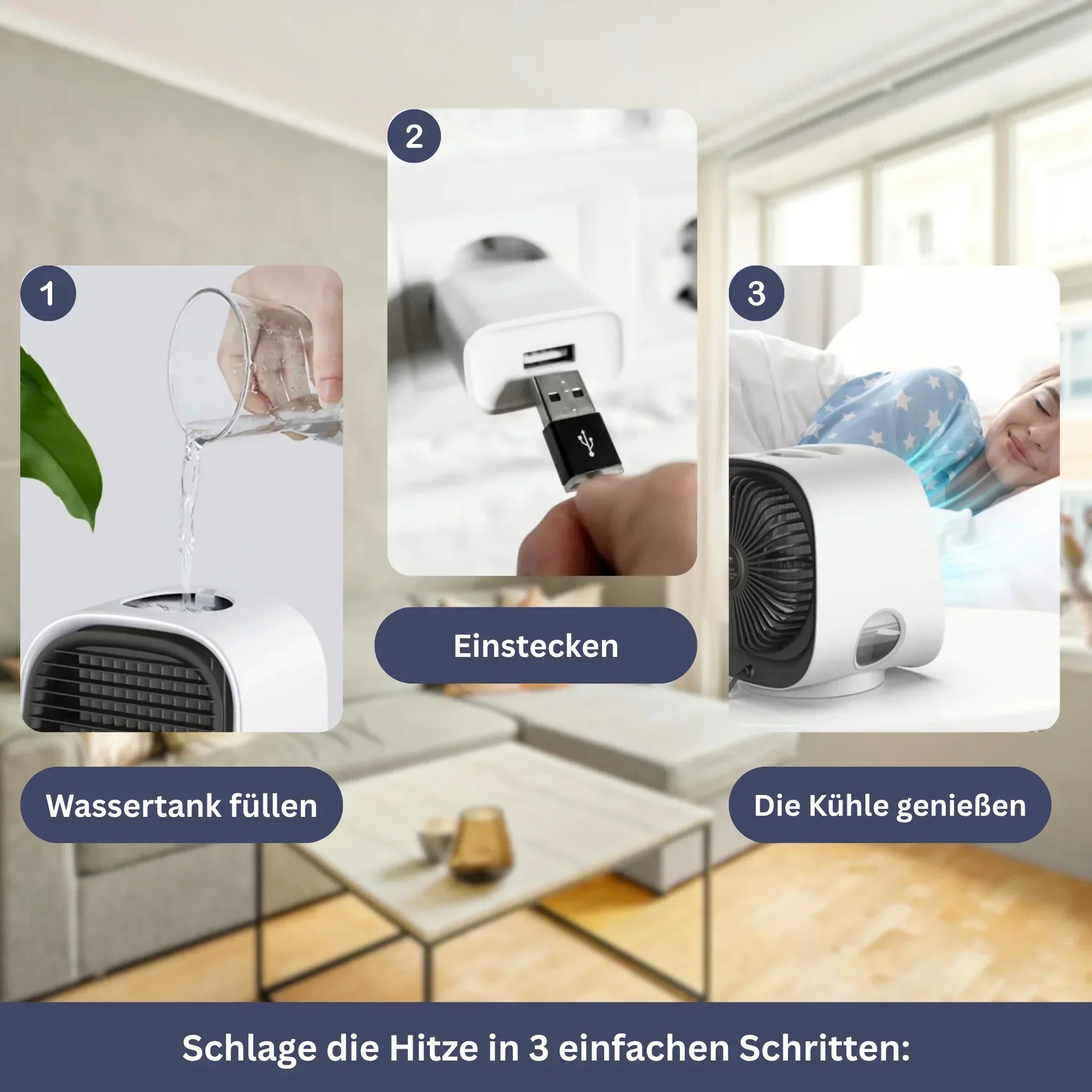 Kleiner Luftkühler mit USB-Anschluss