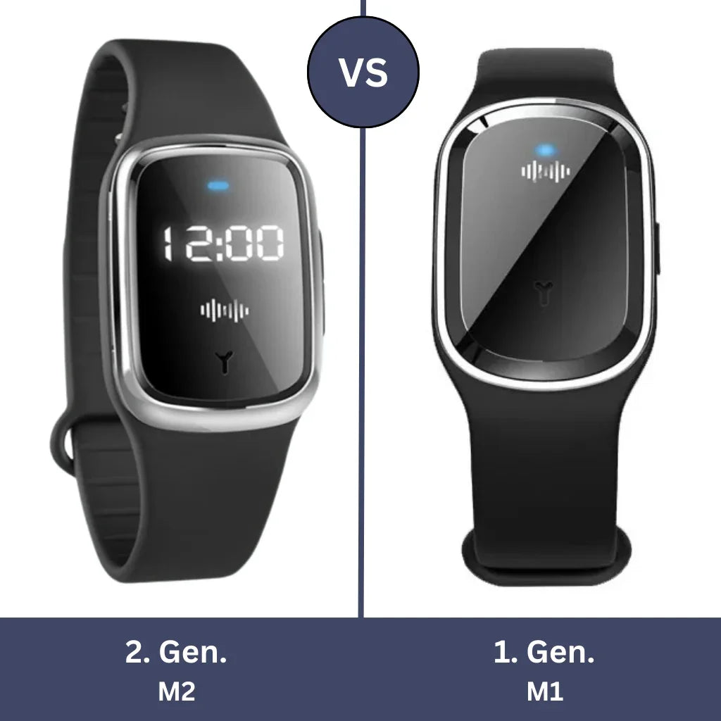 MückenSafe Ultraschall-Armband mit LED-Anzeige