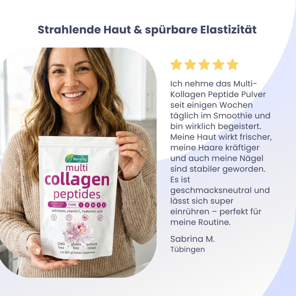 Multi-Kollagen Peptide Pulver für Haut, Haare & Nägel