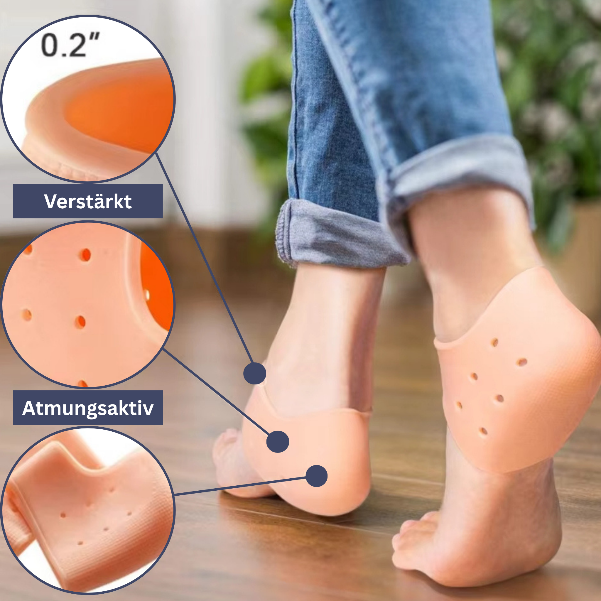 SilkProtect Wiederverwendbare Silikon-Fersensocken