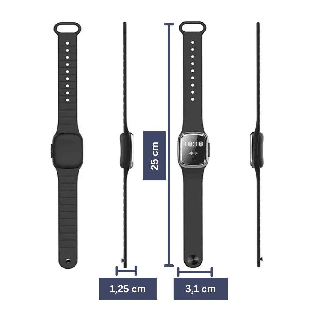 MückenSafe Ultraschall-Armband mit LED-Anzeige